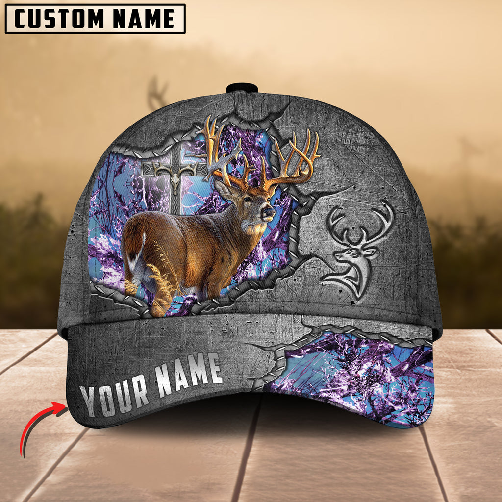 Frenzidea Deer Hunting Metal Under God Personalized Cap (9 Colors)