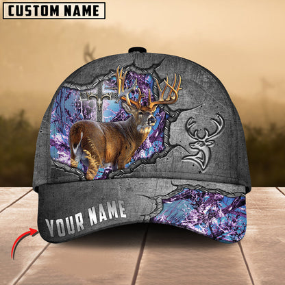 Frenzidea Deer Hunting Metal Under God Personalized Cap (9 Colors)