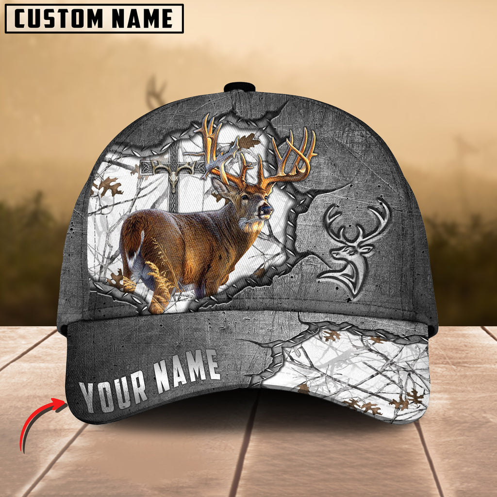 Frenzidea Deer Hunting Metal Under God Personalized Cap (9 Colors)