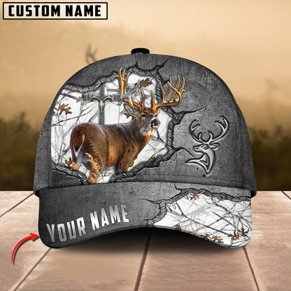 Frenzidea Deer Hunting Metal Under God Personalized Cap (9 Colors)