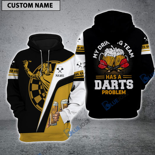 frenzidea My Drinking Team Has A Darts Problem Personalized Darts Hoodie
