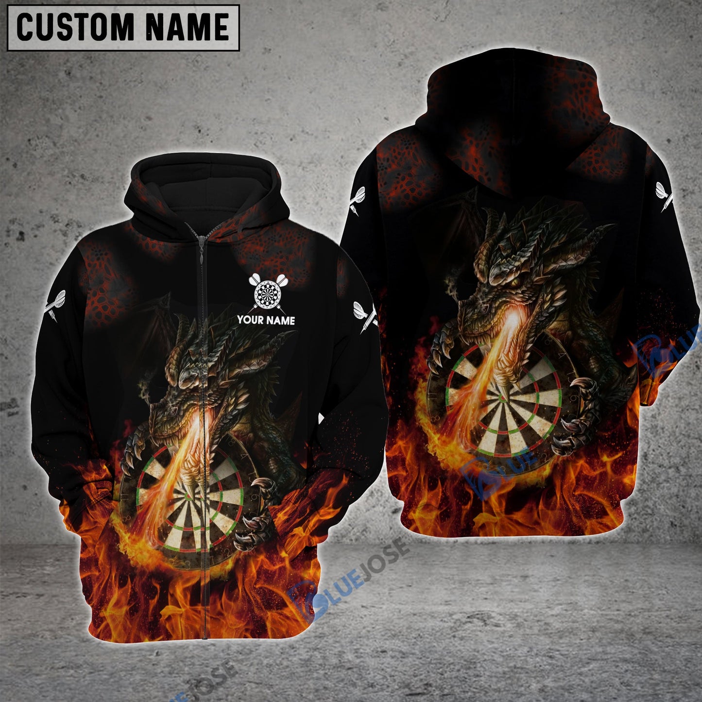 Frenzidea Dragon Fire Darts Personalized Name, Team Name 3D Shirt