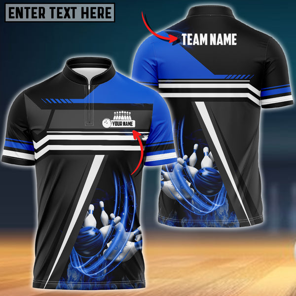 Frenzidea Bowling And Pins Spinning Multicolor Option Customized Name 3D Shirt
