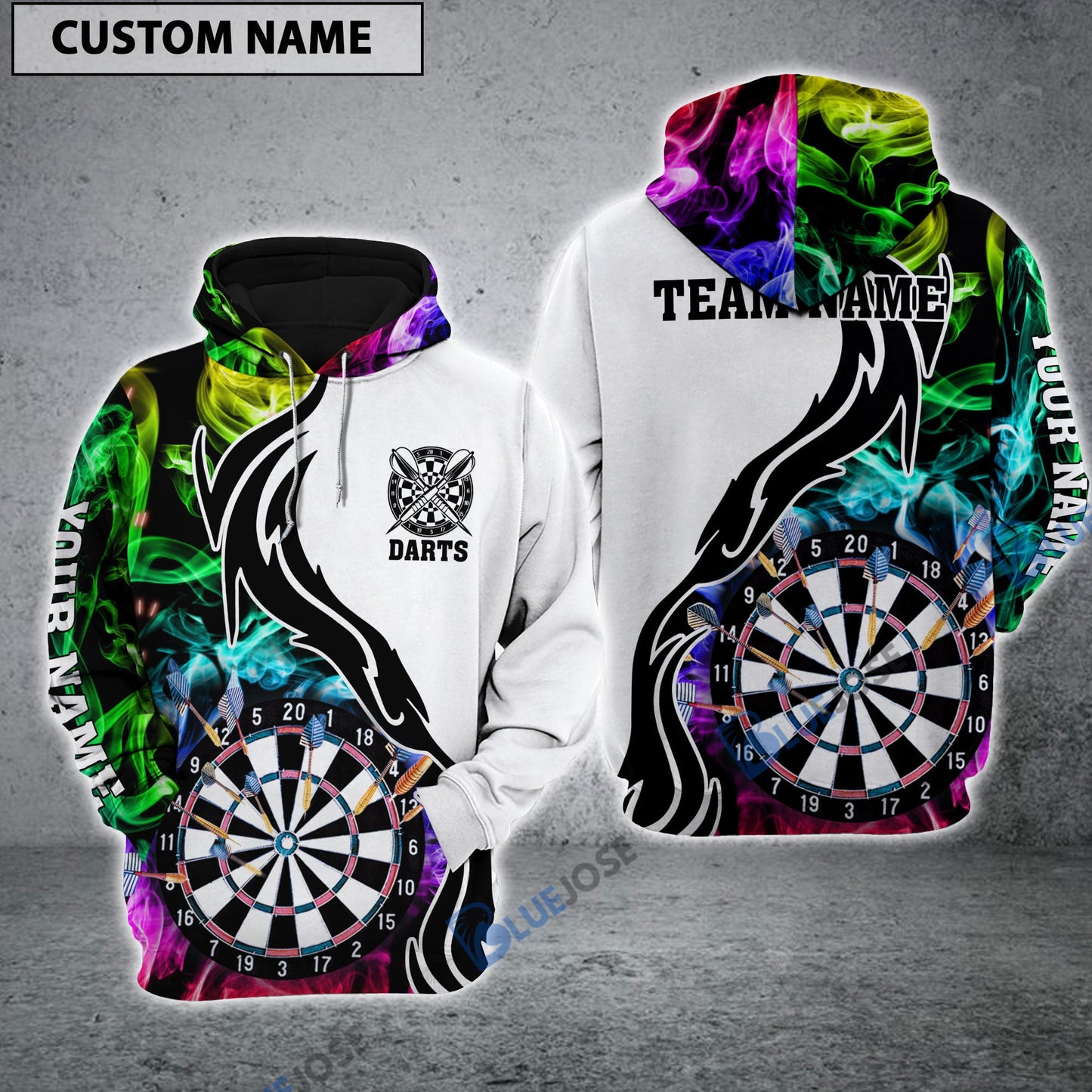 frenzidea Smoke Pattern Colorful Personalized Darts Hoodie
