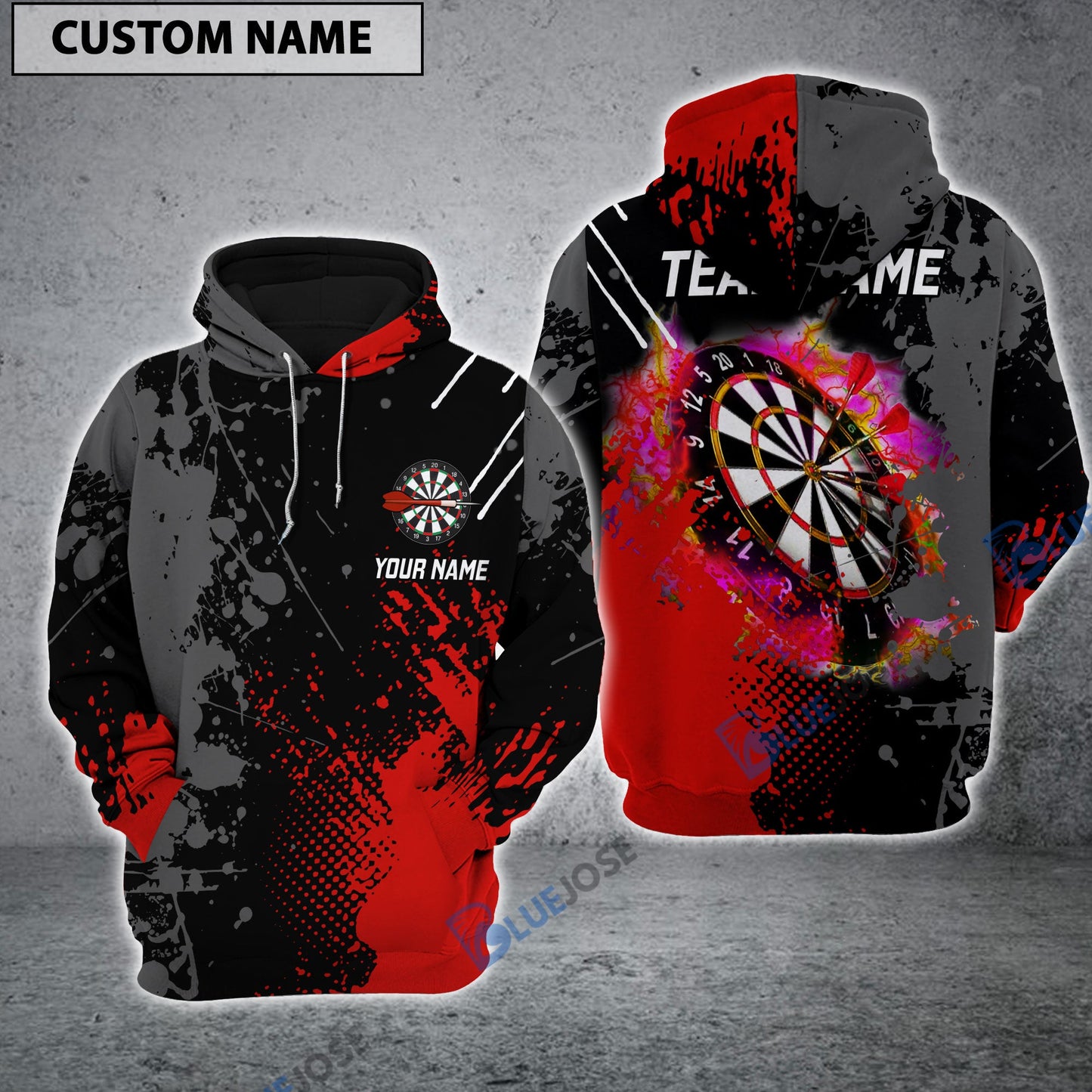frenzidea Red Dart Board Personalized Darts Hoodie