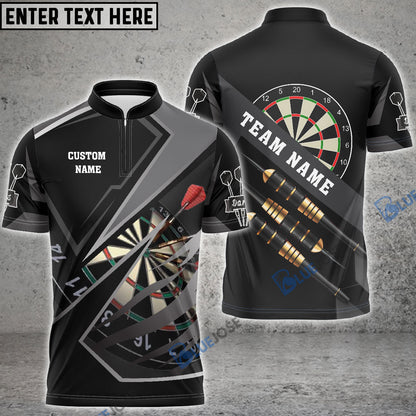 Frenzidea Darts Black And Gray Personalized Name 3D Shirt