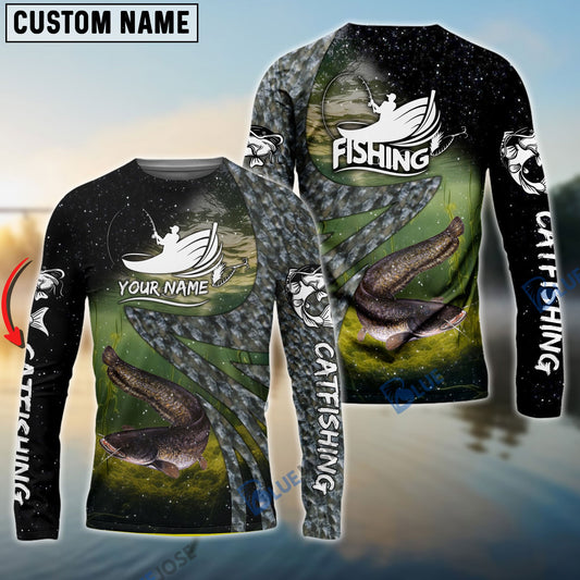 Frenzidea Fishing Catfish Skin Customize Name 3D Shirts