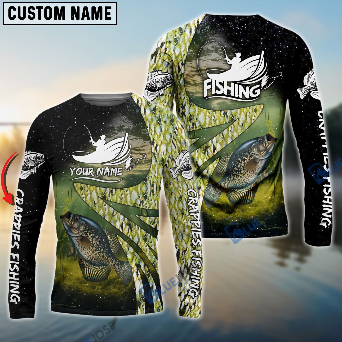Frenzidea Fishing Crappie Skin Customize Name 3D Shirts