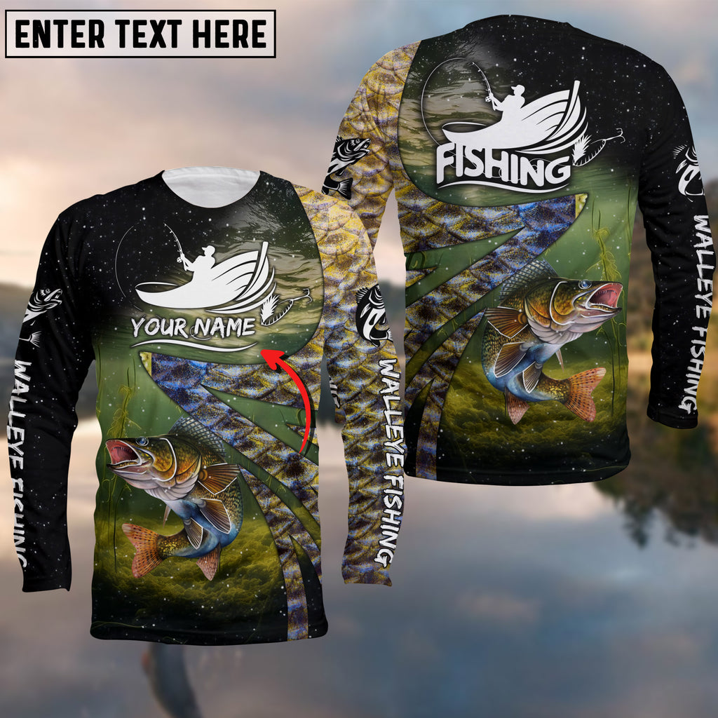 Frenzidea Fishing Walleye Skin Customize Name 3D Shirts
