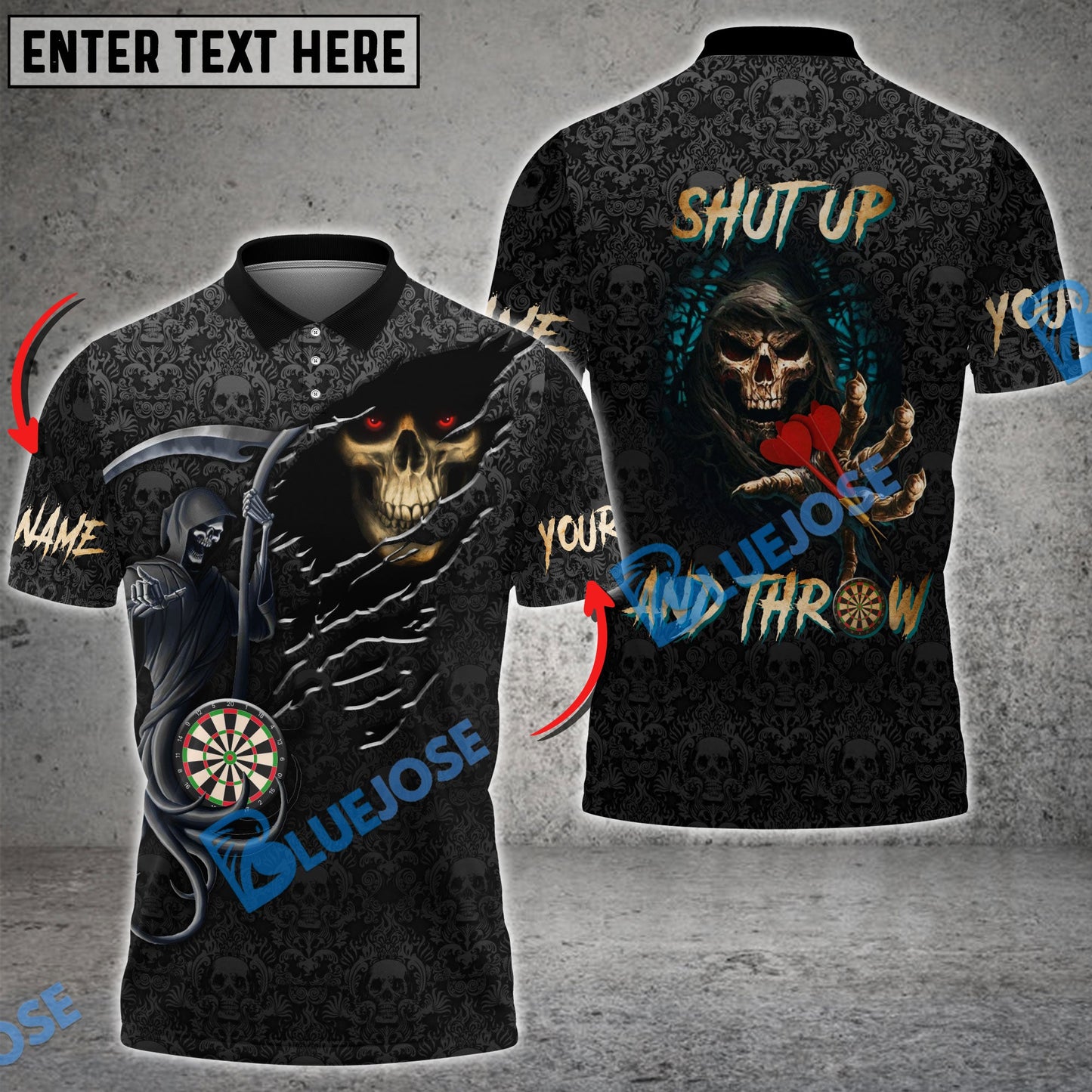 Frenzidea Darts Reaper Personalized Name 3D Shirt