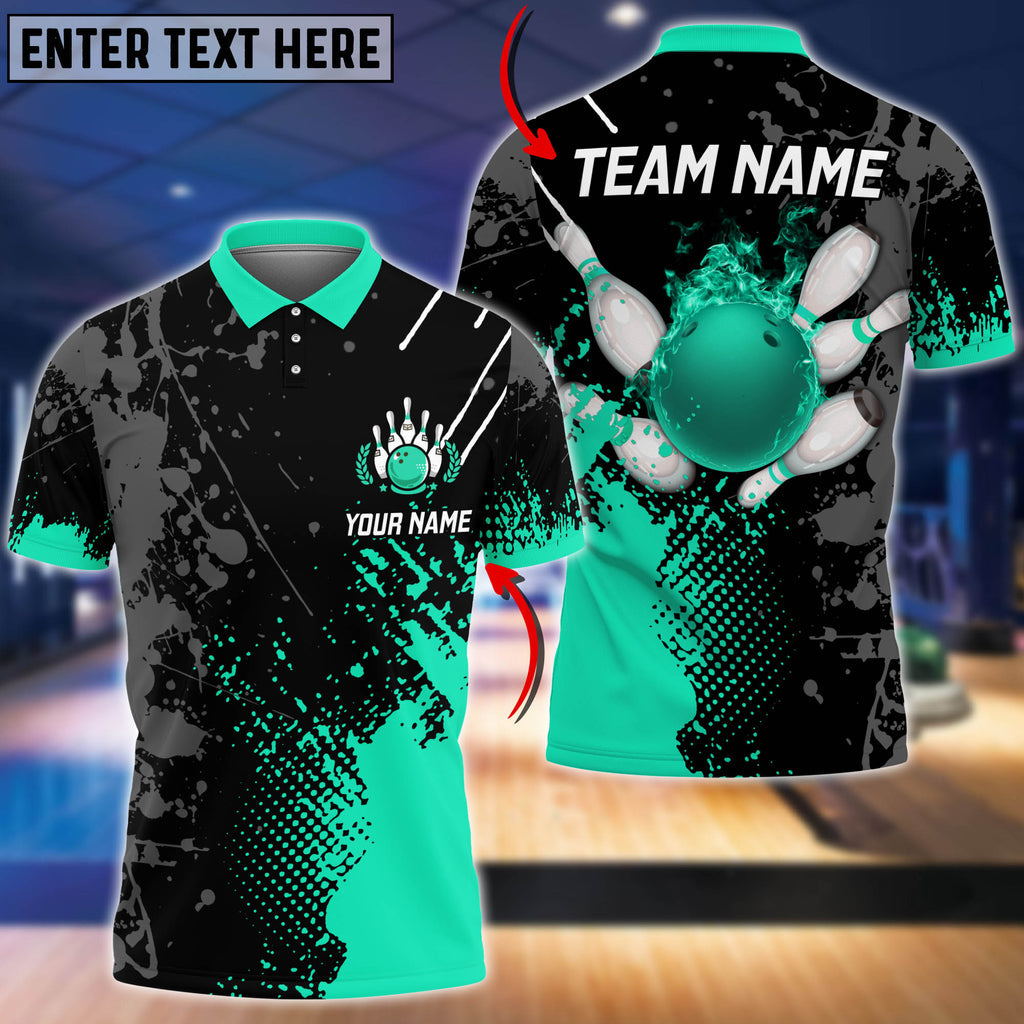 Frenzideas Personalized Name Paint Fire Bowling And Pins Multicolor 3D Shirt