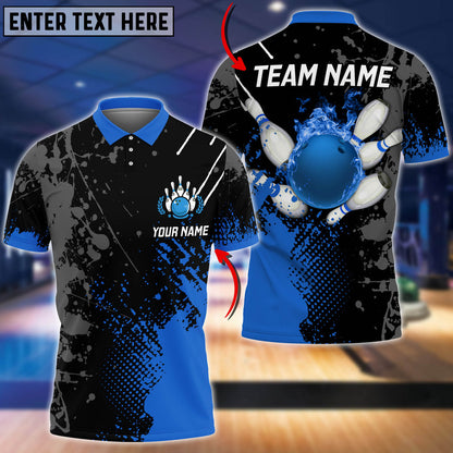 Frenzideas Personalized Name Paint Fire Bowling And Pins Multicolor 3D Shirt