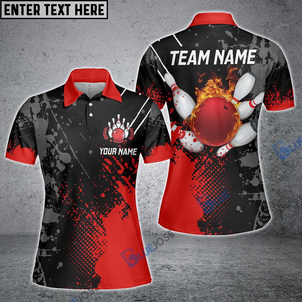 Frenzideas Personalized Name Paint Fire Bowling And Pins Multicolor 3D Women Shirt