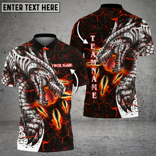 Frenzidea Magma Dragon Bowling Personalized Name, Team Name 3D Shirt (4 Colors)