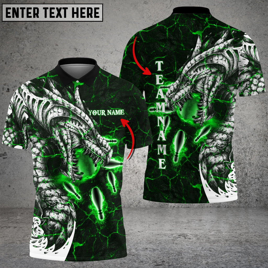 Frenzidea Magma Dragon Bowling Personalized Name, Team Name 3D Shirt (4 Colors)