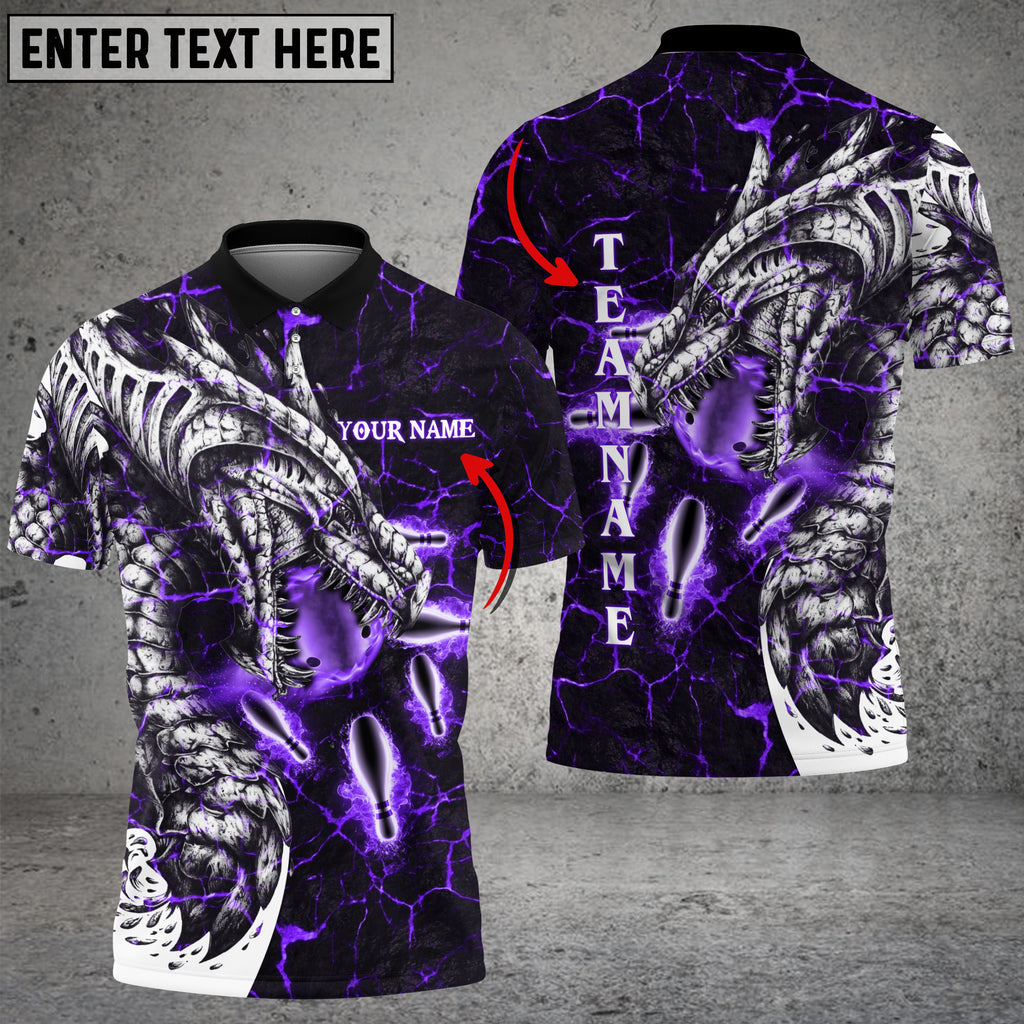 Frenzidea Magma Dragon Bowling Personalized Name, Team Name 3D Shirt (4 Colors)