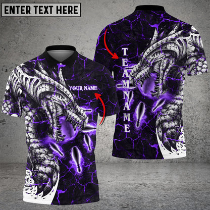 Frenzidea Magma Dragon Bowling Personalized Name, Team Name 3D Shirt (4 Colors)