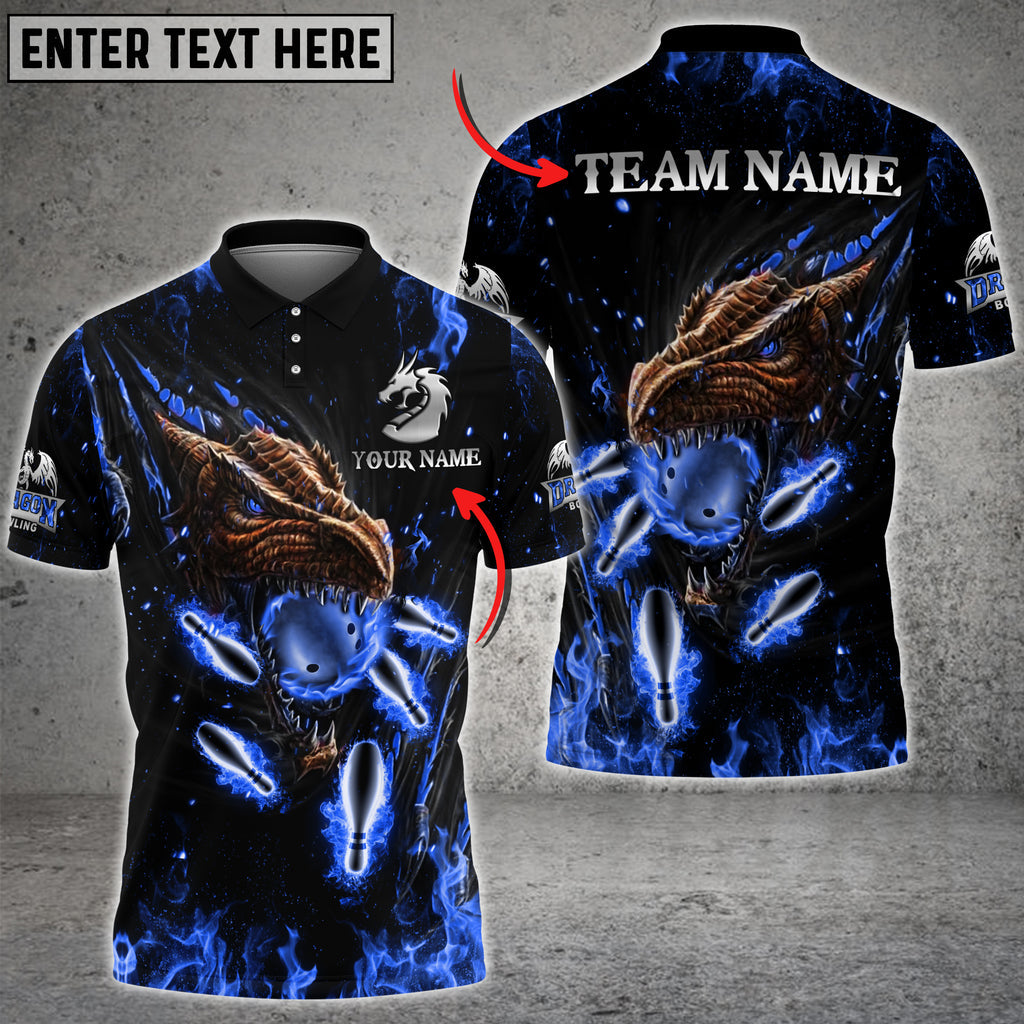 Frenzideas Personalized Name Dragon Bowling And Pins Multicolor 3D Shirt