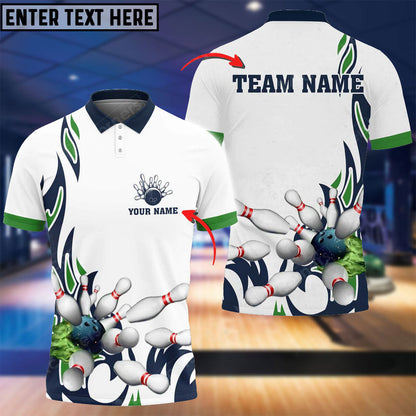 Frenzidea Fire Bowling And Pins Flame Pattern Multicolor Option Customized Name 3D Shirt (4 Colors)