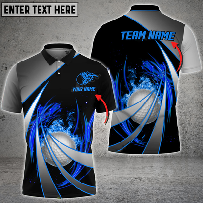 frenzideas Flame Golf Tornado Pattern Customized Name 3D Shirt (4 Colors)