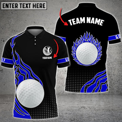 frenzidea Golf Multicolor Option Customized Name 3D Shirt (4 Colors)