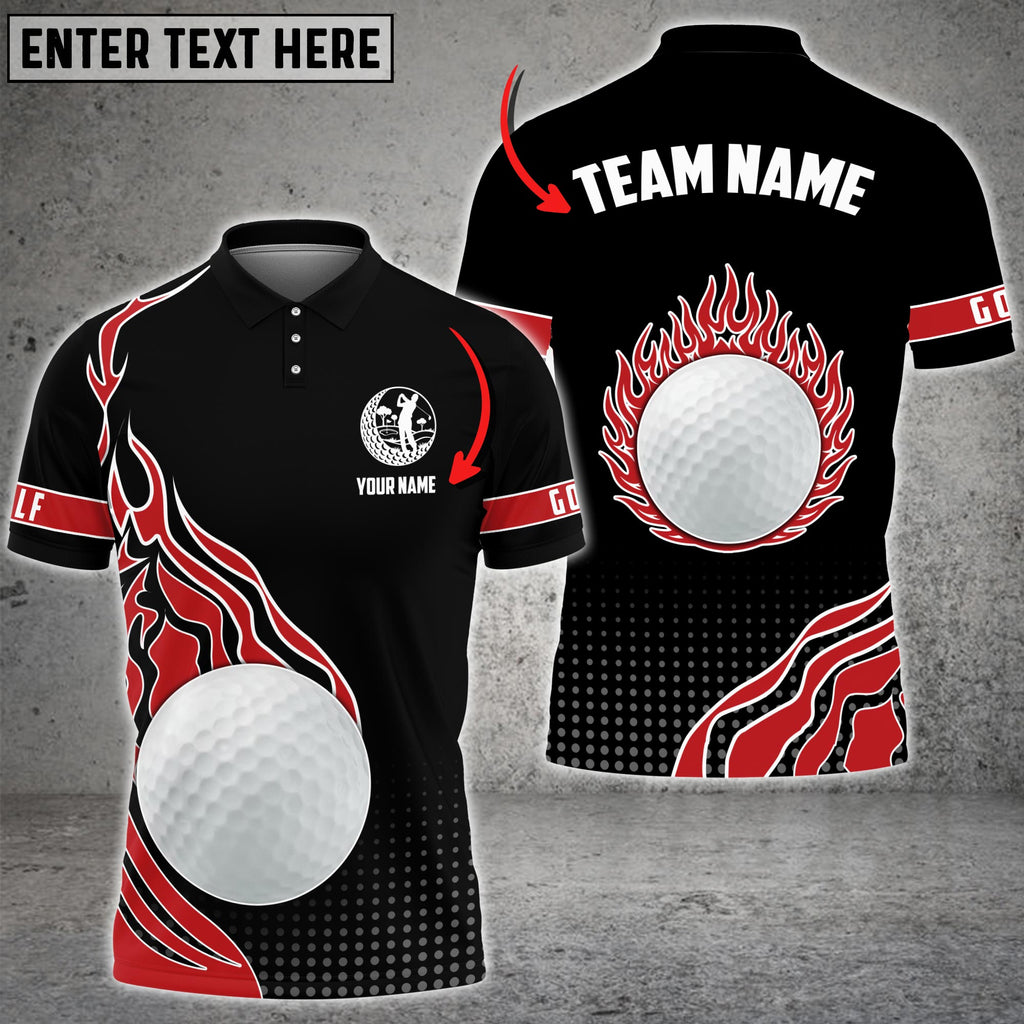 frenzidea Golf Multicolor Option Customized Name 3D Shirt (4 Colors)