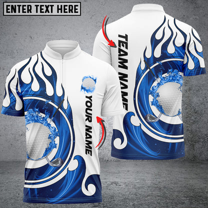 Frenzideas Golf Fire Blaster Multicolor Customized Name 3D Shirt (4 Colors)