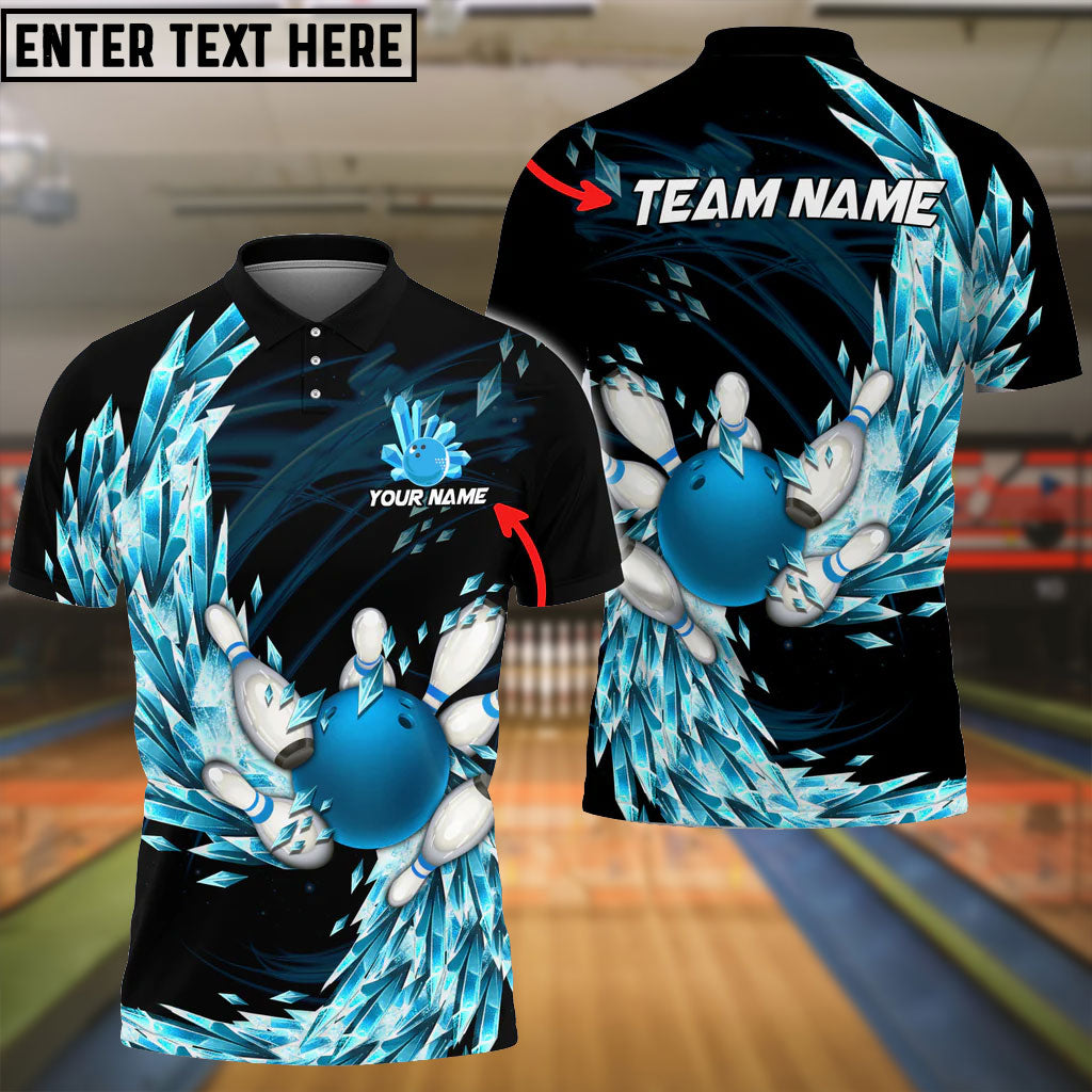 Frenzidea Bowling And Pins Ice Breath Pattern Customized Name 3D Shirt (4 Colors)