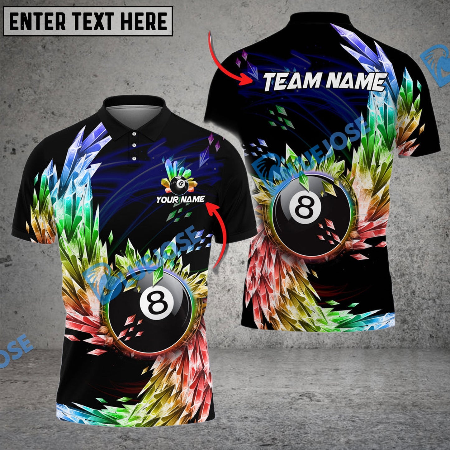 Frenzidea Billiards Ball 8 Breath Of Ice Personalized Name, Team Name Unisex Shirt ( 6 Colors )
