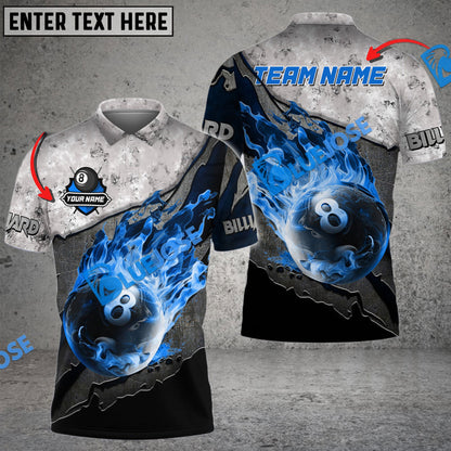 Frenzidea Billiards Ball 8 The Flame Of Victory Personalized Name, Team Name Unisex Shirt ( 4 Colors )