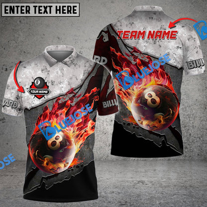 Frenzidea Billiards Ball 8 The Flame Of Victory Personalized Name, Team Name Unisex Shirt ( 4 Colors )