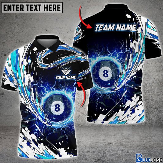 Frenzidea Billiards Blue Wave Personalized Name, Team Name Unisex Shirt