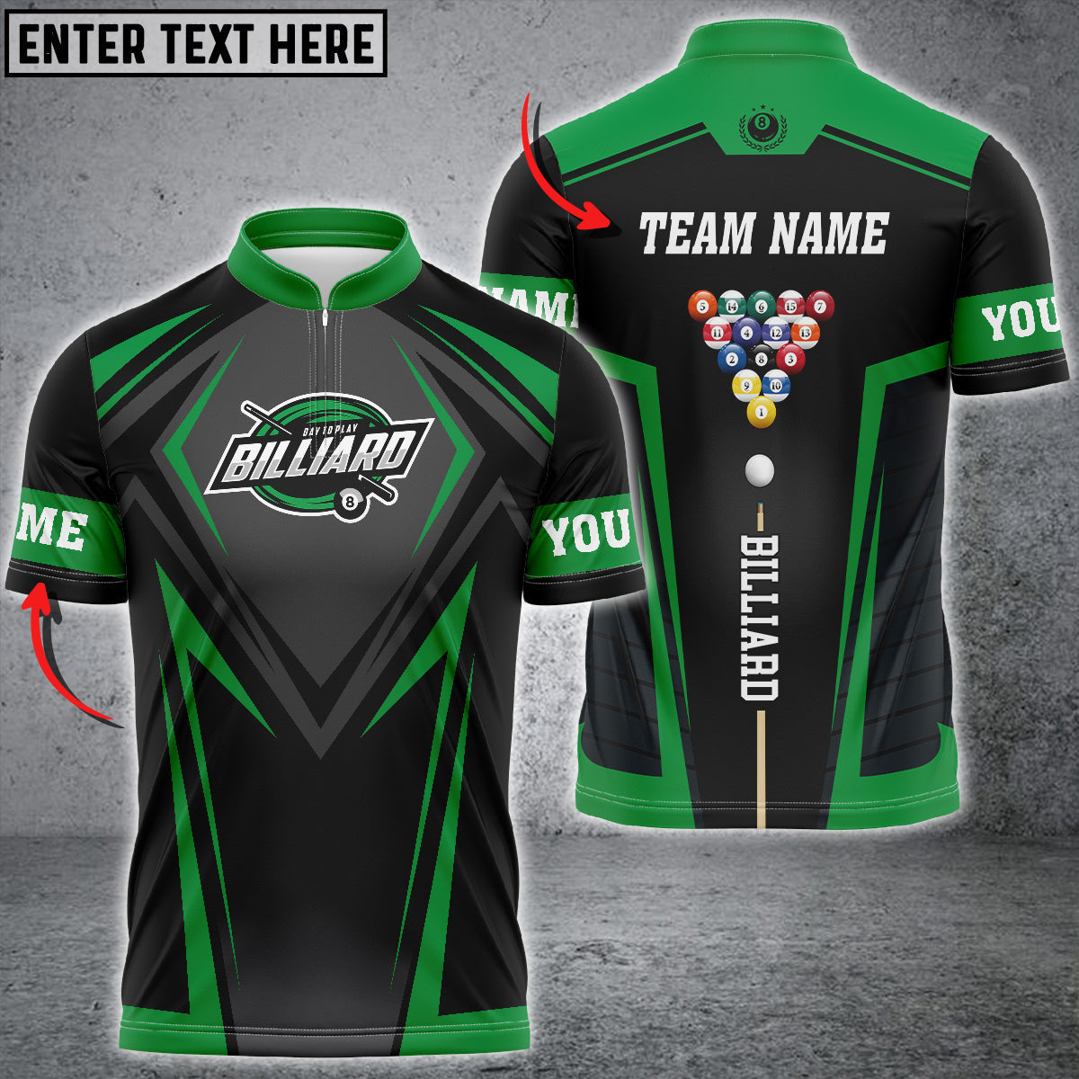 Frenzidea Billiards Personalized Name, Team Name Unisex Shirt ( More Color Options )