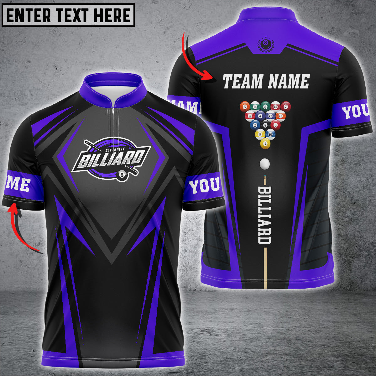 Frenzidea Billiards Personalized Name, Team Name Unisex Shirt ( More Color Options )