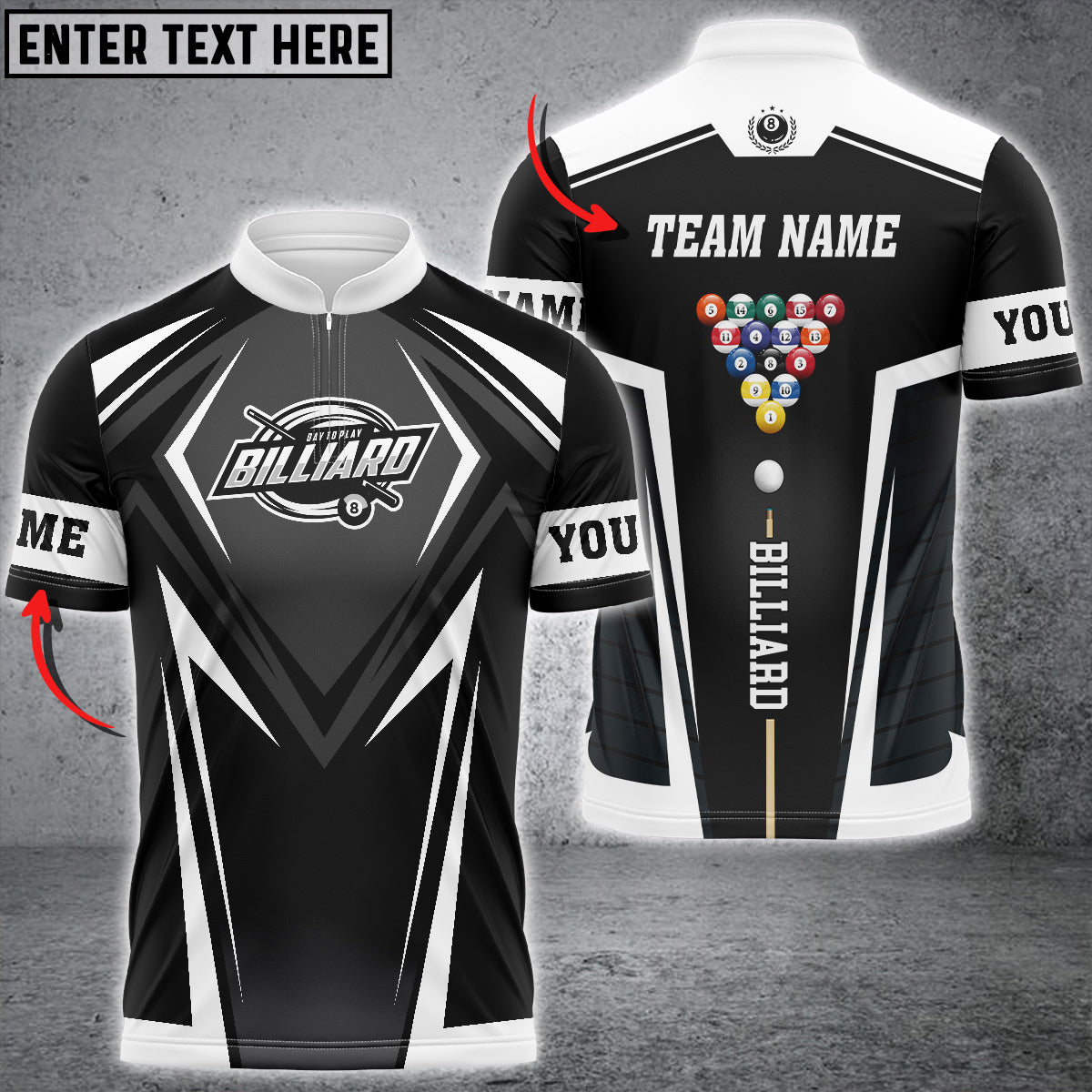 Frenzidea Billiards Personalized Name, Team Name Unisex Shirt ( More Color Options )
