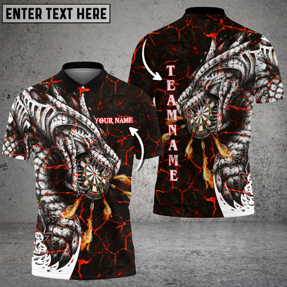 Frenzidea Darts Magma Dragon Personalized Name, Team Name 3D Shirt (4 Colors)