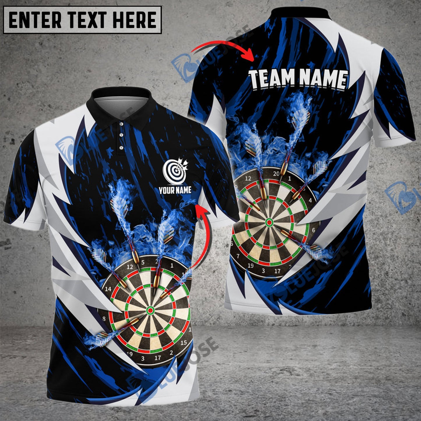 Frenzidea Fire Thunderstorm  Darts Personalized Name, Team Name 3D Shirt (6 Colors)