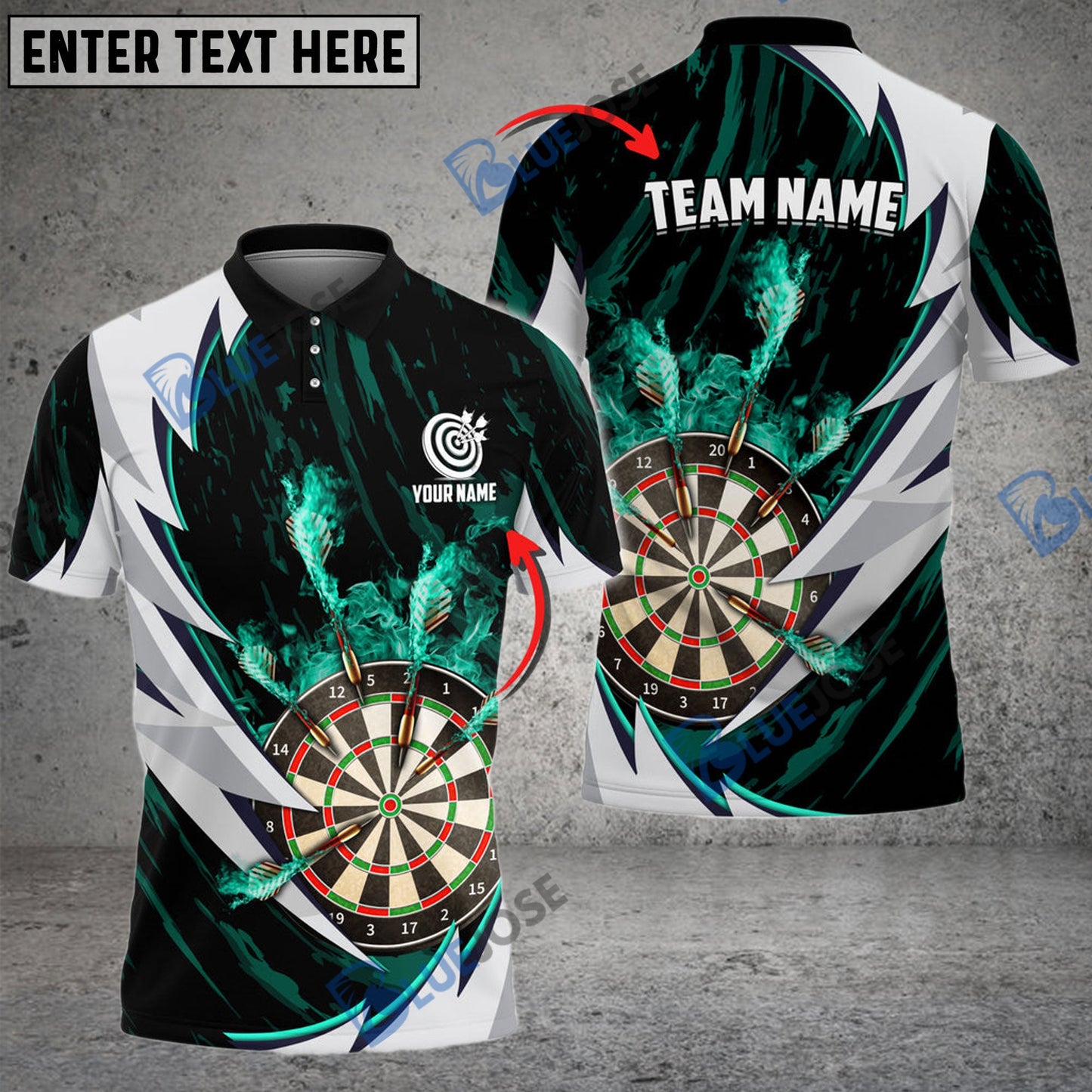 Frenzidea Fire Thunderstorm  Darts Personalized Name, Team Name 3D Shirt (6 Colors)