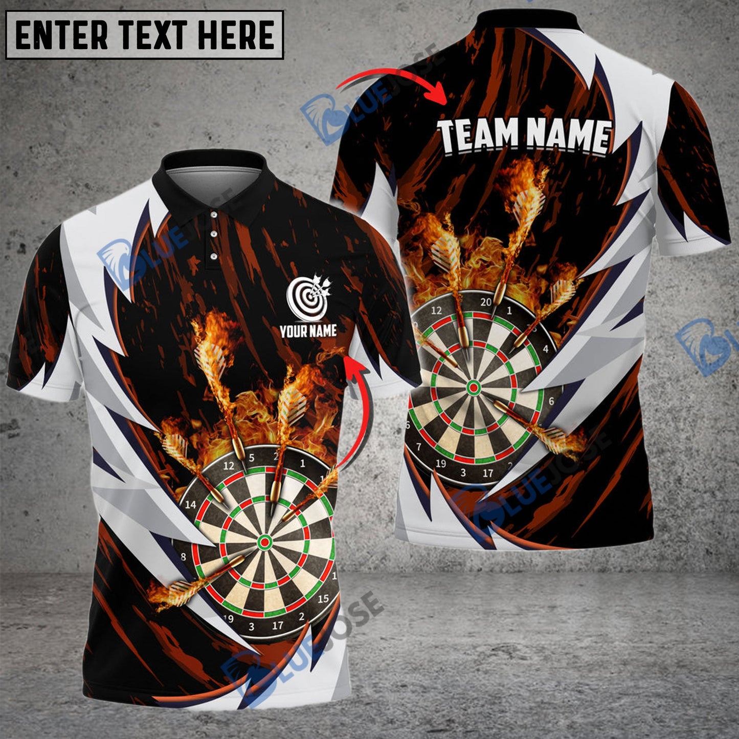 Frenzidea Fire Thunderstorm  Darts Personalized Name, Team Name 3D Shirt (6 Colors)