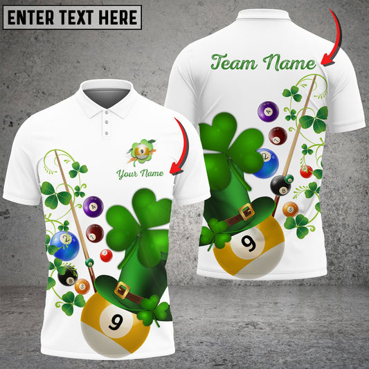 Frenzidea Billiards 4 Leaf Clover Personalized Shirt