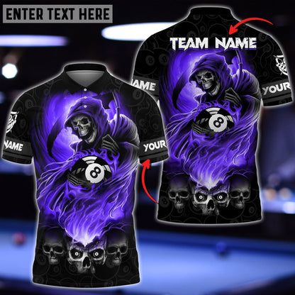 Frenzidea Billiards Reaper Art Personalized Name, Team Name Shirt