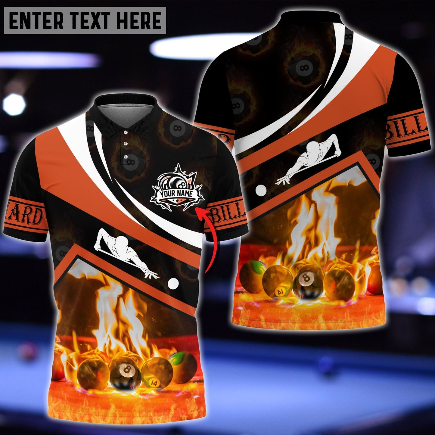 Frenzidea Billiards Master Personalized Name 3D Shirt