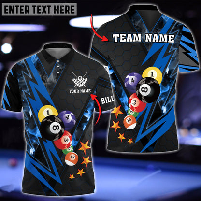 Frenzidea Billiards Thunder Pattern Premium Personalized Name, Team Name Unisex Shirt ( 4 Colors )