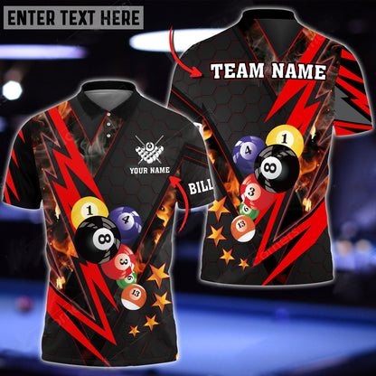 Frenzidea Billiards Thunder Pattern Premium Personalized Name, Team Name Unisex Shirt ( 4 Colors )