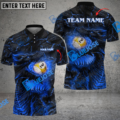 Frenzidea Billiards Ball 9 Firaga Dragon Personalized Name, Team Name Unisex Shirt ( 4 Colors )