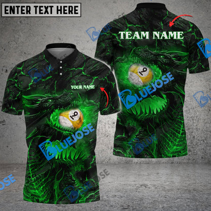 Frenzidea Billiards Ball 9 Firaga Dragon Personalized Name, Team Name Unisex Shirt ( 4 Colors )