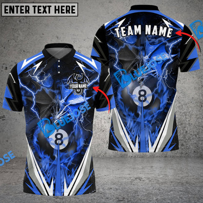 Frenzidea Billiards Ball 8 Thunder Space Dragon Personalized Name, Team Name Unisex Shirt ( 6 Colors )