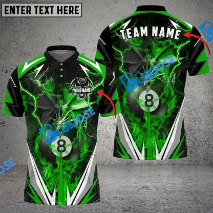 Frenzidea Billiards Ball 8 Thunder Space Dragon Personalized Name, Team Name Unisex Shirt ( 6 Colors )