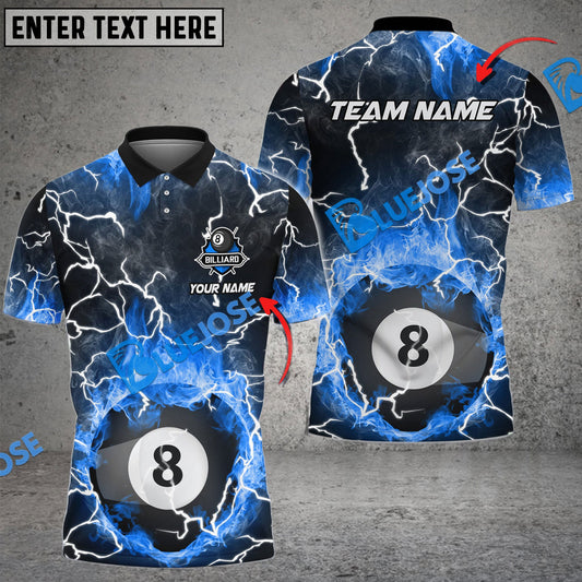 Frenzidea Billiards Ball 8 Fire Rays Of Light Texture Personalized Name, Team Name Unisex Shirt ( 6 Colors )