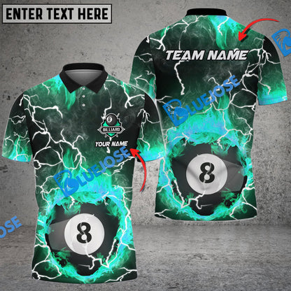 Frenzidea Billiards Ball 8 Fire Rays Of Light Texture Personalized Name, Team Name Unisex Shirt ( 6 Colors )